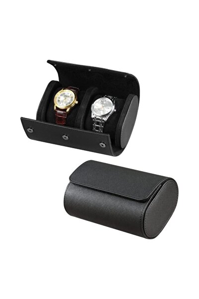 Choice5 Black Cross 2 Slot Watch Roll Travel Case-1/2/3 Slot Watch Storage an...