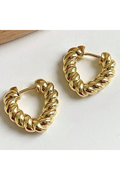 choice2 AEH60341 Gold Plating Heart Shape Hoop Earrings For Women Twisted Hea...