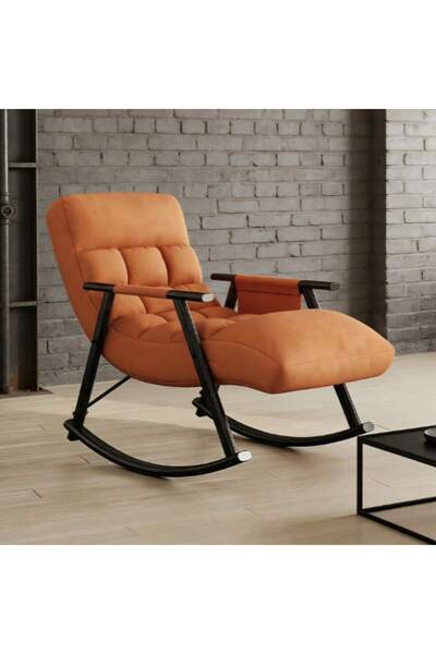 Mtanvxay Living Room Rocking Chair Modern Upholstered Adjustable Backrest Lou...