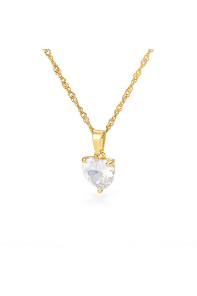 Choice3 45cm N01653G Heart Necklaces For Women Stainless Steel Gold Plated Ch...