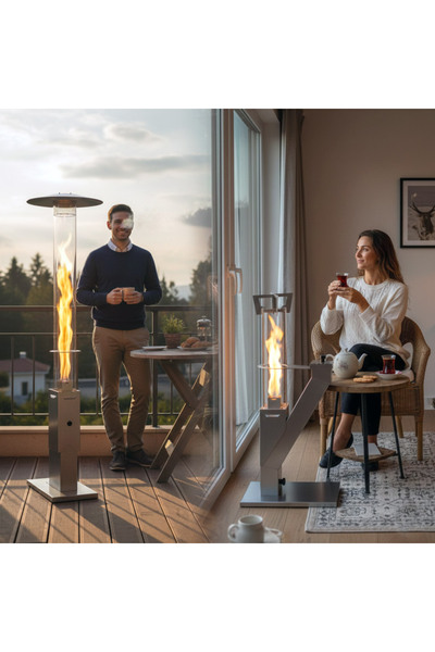 Kamp Ayısı Kamp Ayısı® 2'li Pelet Soba Seti - Uzun Camlı + Kısa Camlı Roket P...