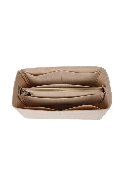 choice2 حقيبة تنظيم مكياج نسائية متعددة الوظائف من H-Birkin35 بيج، مزودة ببطا...