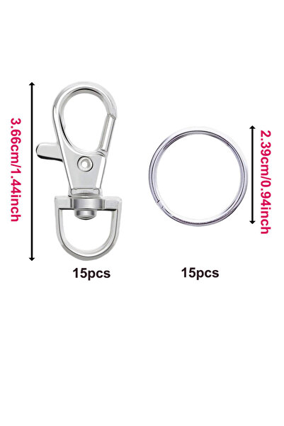 Choice1 30pcs 6/16/30pcs Metal Swivel Lanyard Snap Hooks and Split Key Rings ...