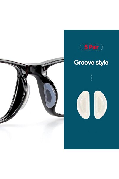 Choice1 5 أزواج - أخدود أبيض، 2/5 أزواج/عبوات، وسادة أنف لاصقة للنظارات، مانع...