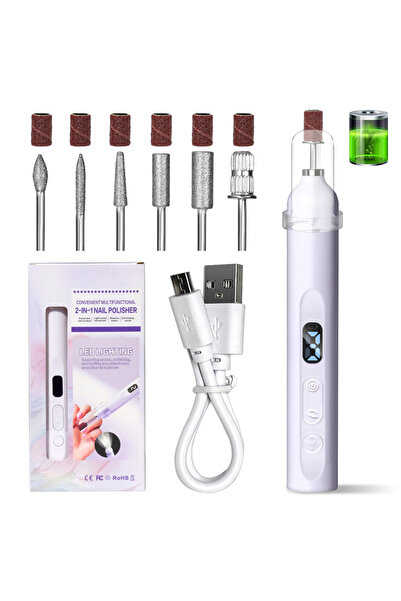 choice2 جهاز تلميع أظافر كهربائي 2 في 1 قابل لإعادة الشحن، مزود بمصباح الأشعة...