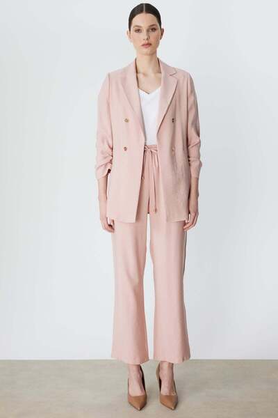 Ekol Beli Bağcıklı Bol Paça Pantolon