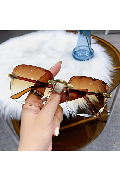 Choice1 3 قطع نظارات شمسية مربعة بدون إطار من ماركة A2 فاخرة للنساء، نظارات ص...