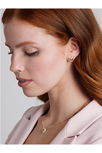 Guess أقراط مرصعة على شكل قلب مقاس 13 مم