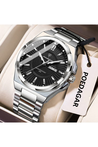 choice2 896 Silver Black Fashion Classic Men Wristwatches Stainless Steel Wat...