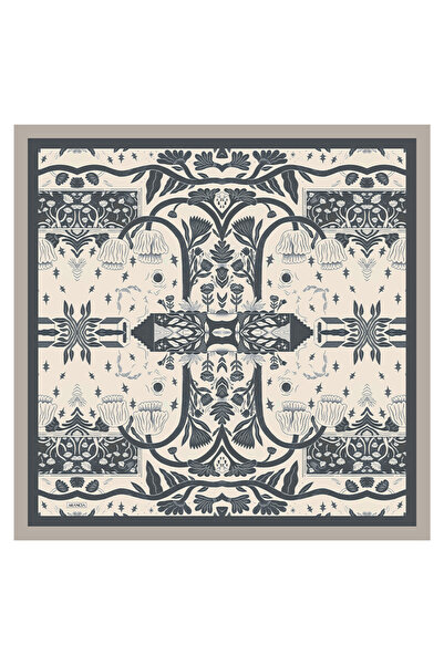 Arancia Eșarfă gri 90X90 din mătase twill