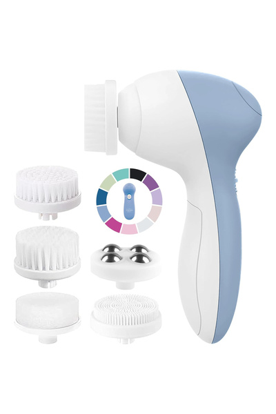 Choice1 Blue Electric 5-in-1 Facial Cleansing Brush, Multi-functional Rotatin...