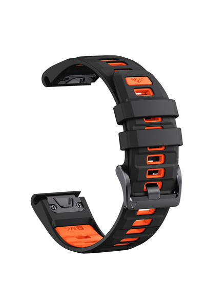 Choice14 سوار ساعة QuickFit أسود برتقالي مقاس 26 مم، مطابق تمامًا لساعات Feni...