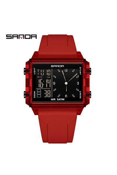 Choice1 ساعة إلكترونية نسائية جديدة من ريد فاشن سادنا 6273، متعددة الوظائف، ر...