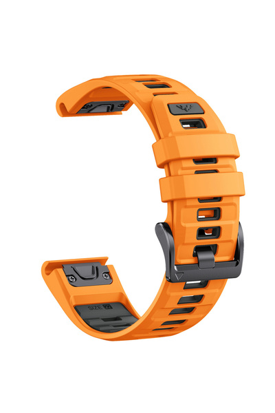 Choice6 سوار ساعة QuickFit مقاس 26 مم، لون برتقالي/رمادي داكن، مطابق تمامًا ل...