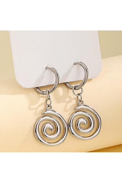 Choice Silver Gold Yupsk Retro Geometric Vortex Stainless Steel Earrings For ...