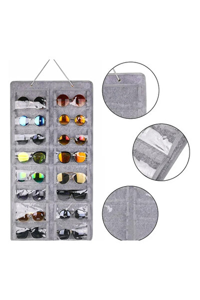 Choice Grey 16-Compartment Felt Eyewear Stand, Suitable for Sunglasses, Displ...