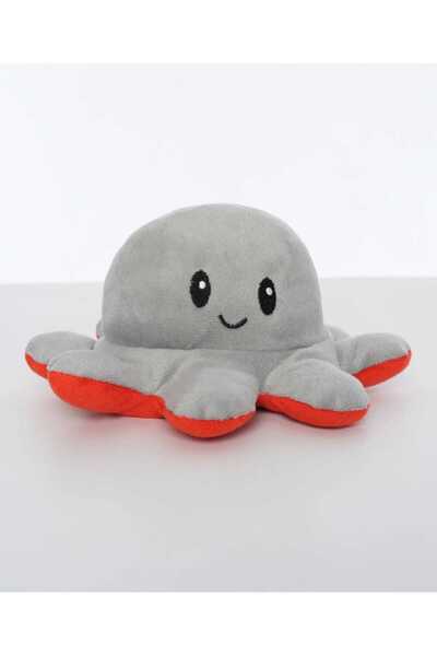 TOPROCKSTORE Mod Değiştiren Ahtapot Duygulu İki Yüzlü Peluş Oyuncak 20 Cm Hed...