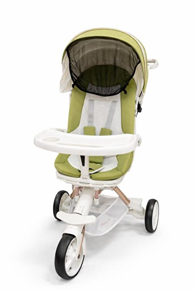 BabyHope 3 Tekerlekli Bebek Bisikleti Ebeveyn Kontrollü Tenteli Güvenlik Keme...