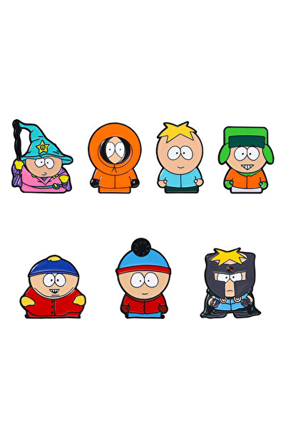 choice2 7PC Comic Southern Park-themed Pin Badges Featuring The Adorable Cart...