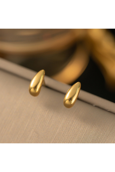 Choice1 Gold 316L stainless steel water drop stud earrings for women and girl...