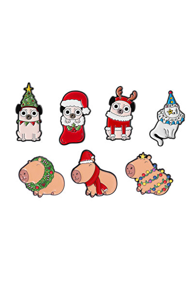 Choice9 AN064، من 1 إلى 7 قطع/مجموعة، دبابيس مينا على شكل قبعة عيد الميلاد، ح...