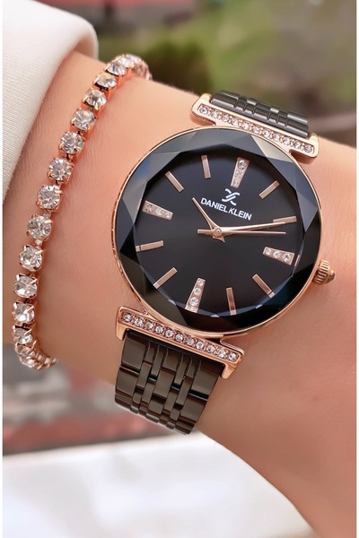 Daniel Klein Brand Original - Rose Black Color - 2 Year Warranty Women's Wris...