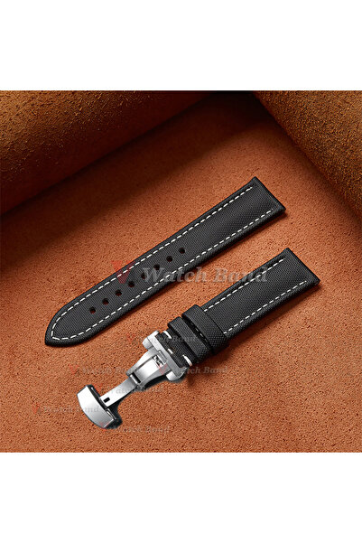 Choice33 20mm Black-White For for Business Sailcloth Watch Strap 18/19/20/21/...