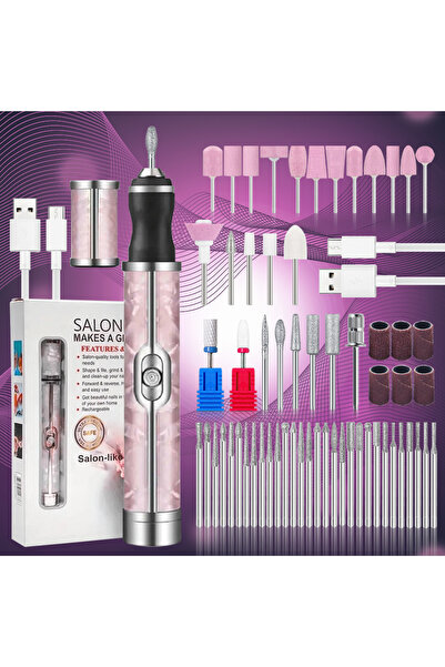 Choice1 مجموعة مبرد أظافر كهربائي وردي من برو ماكس، 4 سرعات، أداة لاسلكية لتش...