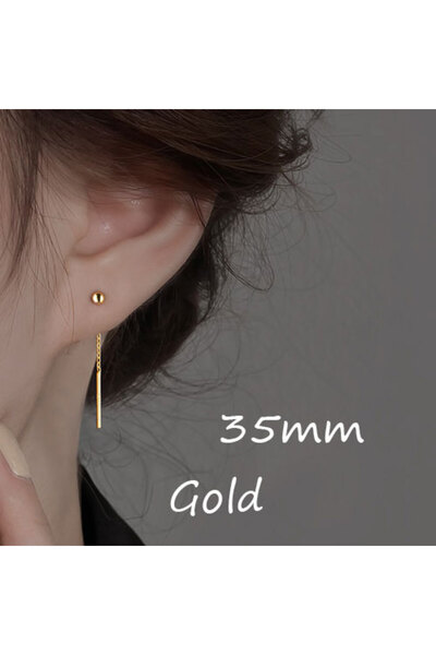 Choice5 gold 35mm Stainless Steel Dangle Earring Geometric Ball Long Tassel C...