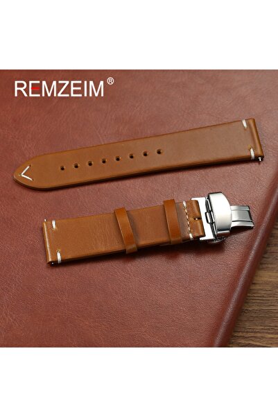 Choice 20mm Light Brown Quick Release Oil Wax Leather Watchband 18mm 20mm 22m...