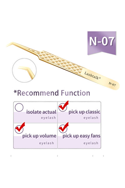 Choice10 ملاقط تمديد الرموش N07 من لاش توك، أدوات مكياج من ناجاراكو، مصنوعة م...