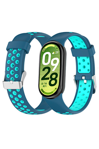 Choice4 سوار رياضي أزرق سماوي لسوار Mi Band 10 و9 و8، سوار سيليكون ثنائي اللو...