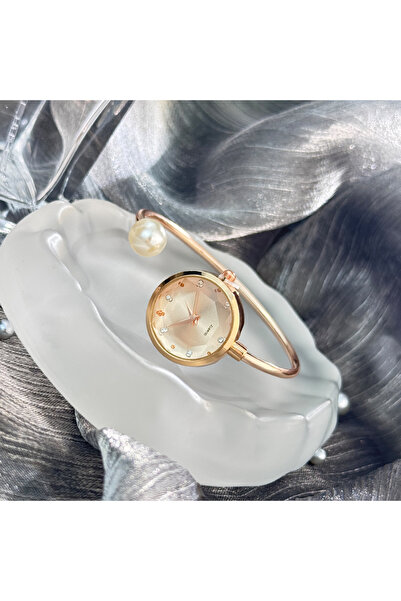 Choice1 سوار روز النسائي النحيف، لؤلؤة كبيرة، زجاج مصقول على شكل ماسة، مينا م...