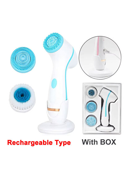 Choice1 Blue Charging Type 3 In 1 Electric Cleansing Brush Vibrati Facial Cle...