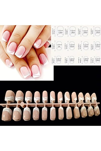 choice2 مجموعة أظافر قصيرة مربعة الشكل، وردية اللون، على شكل لوزة، شبه لاصقة،...