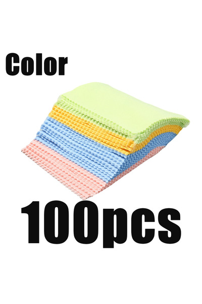 Choice4 ١٠٠ قطعة قماش تنظيف من الألياف الدقيقة ناعمة اللون، مناسبة لتنظيف شاش...