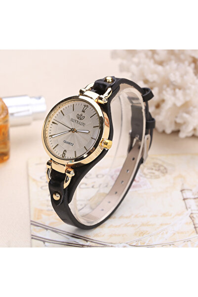 Choice ساعة يد نسائية سوداء عالية الجودة بسوار جلد ، ساعات كوارتز، ساعات يد ن...