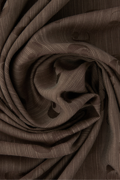 Cacharel Brown 90X90 B. Silk Cotton Jacquard Scarf with Logo