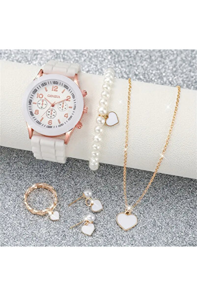 Choice BS 6PCS/Set Women's Watches Casual Silicone Band Analog Quartz Watch H...