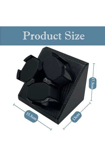 Choice علبة لف ساعات سوداء بثلاث فتحات للساعات الأوتوماتيكية، مصنوعة من جلد ا...