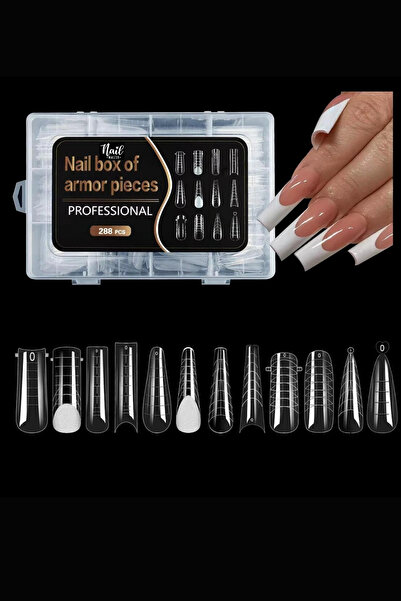 Nail Master 288'li Protez Tırnak Tipsi Üst Form Poly Jel Jel Tips Set Kompozi...