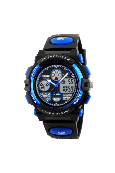 Choice1 Skmei Blue Back Light Dual Time Display Sports Kids Watches Children ...