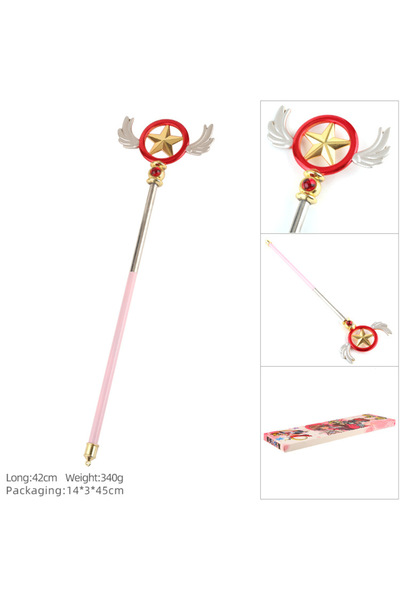 Choice1 عصا سحرية على شكل نجمة، مقاس 42-53 سم، بتصميم شخصية ساكورا كينوموتو م...