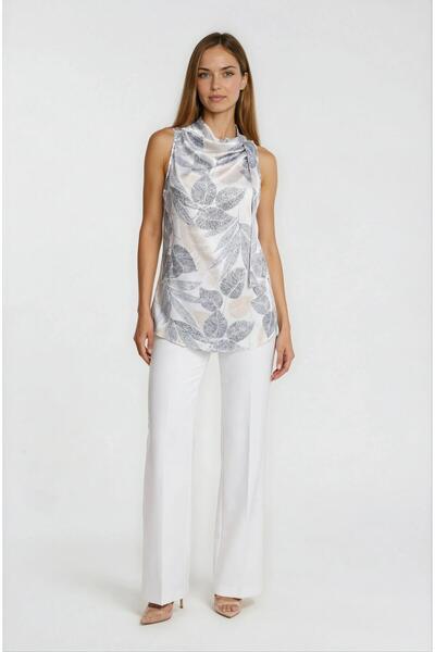 Spazio Foreman Fular Yaka Kolsuz Bluz SİYAH