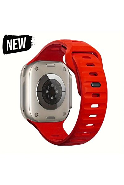 Choice32 42mm 44mm 45mm 49mm Red Soft Silicone Strap For Watch Band Ultra 49m...