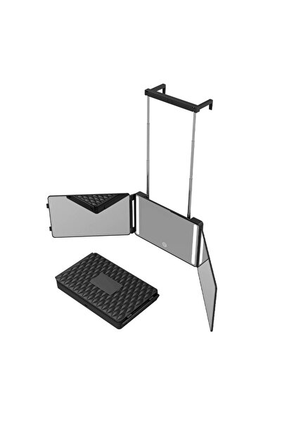 Choice Black with Light MissMeeca 3 Way Haircut Mirror 360 Mirror with LED Li...