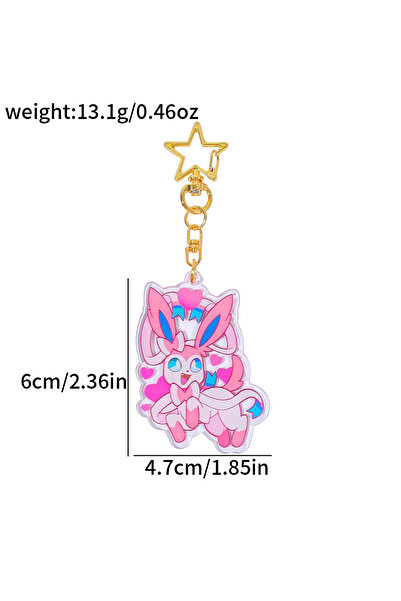 Choice8 SS0370-1 1pc/9pcs Pokemon Series Keychain - Cute Simple Design Bag Ba...