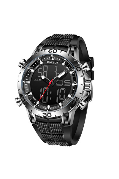 Choice1 LIGE silver black FOXBOX Men Watches Sport Top Brand Luxury Dual Disp...