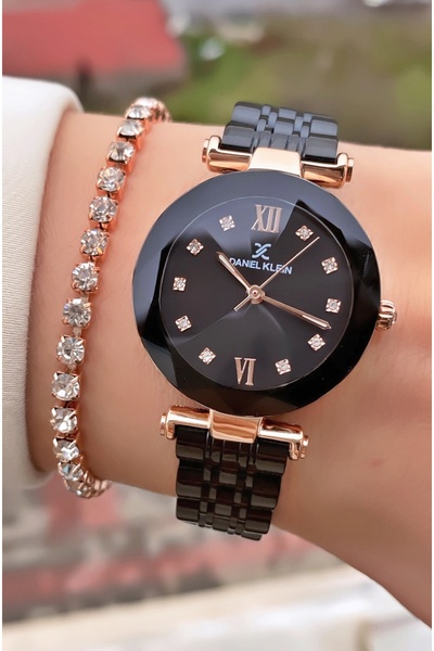 Daniel Klein Brand Original - Rose Black Color - 2 Year Warranty Women's Wris...