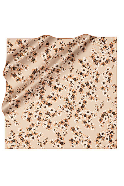 Cacharel Brown 90X90 Silk Twill Scarf